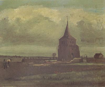 The old Tower of Nuenen with a Ploughman (nn04), Vincent Van Gogh